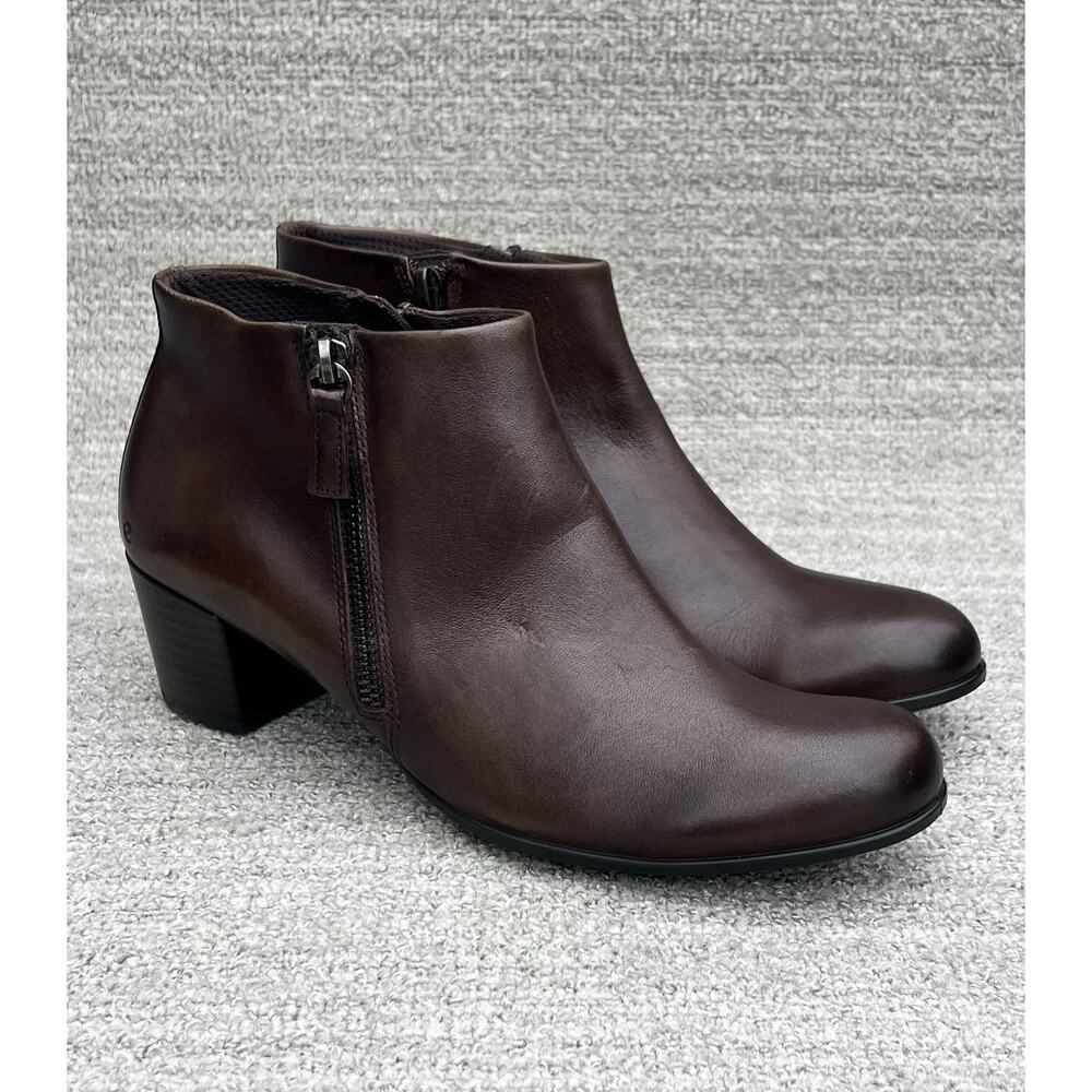 ECCO Shape M 35 Brown Soft & Comfortable Leather Ankle Boots Women Size 9-9.5 US